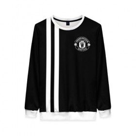 Женский свитшот 3D с принтом Manchester United Black&White в Рязани, 100% полиэстер с мягким внутренним слоем | круглый вырез горловины, мягкая резинка на манжетах и поясе, свободная посадка по фигуре | england | football | logo | manchester united | sport | англия | арт | лига | лого | манчестер юнайтед | спорт | текстура | фк | футбол | футбольный клуб | эмблема