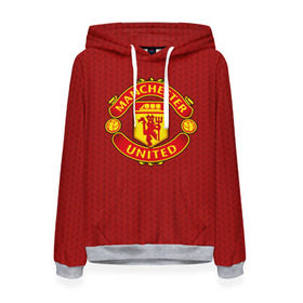 Женская толстовка 3D с принтом Manchester United Knitted в Рязани, 100% полиэстер  | двухслойный капюшон со шнурком для регулировки, мягкие манжеты на рукавах и по низу толстовки, спереди карман-кенгуру с мягким внутренним слоем. | Тематика изображения на принте: england | football | logo | manchester united | pattern | sport | англия | арт | вязаный | лига | лого | манчестер юнайтед | переплет | свитер | спорт | текстура | узор | фк | футбол | футбольный клуб | эмблема