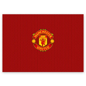 Поздравительная открытка с принтом Manchester United Knitted в Рязани, 100% бумага | плотность бумаги 280 г/м2, матовая, на обратной стороне линовка и место для марки
 | Тематика изображения на принте: england | football | logo | manchester united | pattern | sport | англия | арт | вязаный | лига | лого | манчестер юнайтед | переплет | свитер | спорт | текстура | узор | фк | футбол | футбольный клуб | эмблема