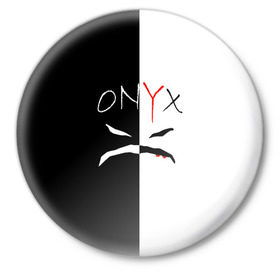 Значок с принтом ONYX в Рязани,  металл | круглая форма, металлическая застежка в виде булавки | Тематика изображения на принте: onyx | американская группа | группа | музыка | надпись | хип хоп
