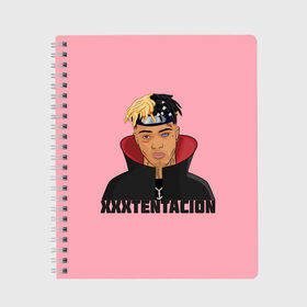 Тетрадь с принтом XXXtentacion (1) в Рязани, 100% бумага | 48 листов, плотность листов — 60 г/м2, плотность картонной обложки — 250 г/м2. Листы скреплены сбоку удобной пружинной спиралью. Уголки страниц и обложки скругленные. Цвет линий — светло-серый
 | Тематика изображения на принте: 17 | art | look at me | moonlight | rap | revenge | tentacion | xxx | xxxtentacion