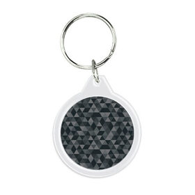 Брелок круглый с принтом Hipster gray в Рязани, пластик и полированная сталь | круглая форма, металлическое крепление в виде кольца | абстракция | белый | мозаика | ромб | серый | треугольник | узор | хипстер | черный | яркий