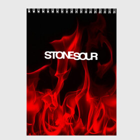 Скетчбук с принтом STONE SOUR в Рязани, 100% бумага
 | 48 листов, плотность листов — 100 г/м2, плотность картонной обложки — 250 г/м2. Листы скреплены сверху удобной пружинной спиралью | punk | rock | stone sour | альтернативный хип хоп | группа | инди поп | музыка | музыкальное произведение | ноты | панк | регги | рок | синти поп