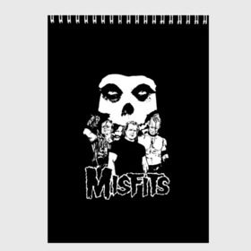 Скетчбук с принтом Misfits в Рязани, 100% бумага
 | 48 листов, плотность листов — 100 г/м2, плотность картонной обложки — 250 г/м2. Листы скреплены сверху удобной пружинной спиралью | horror | punk | rock | альтернатива | группа | мисфитс | неприкаянные | панк | рок | хоррор