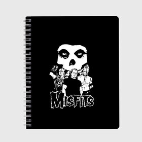 Тетрадь с принтом Misfits в Рязани, 100% бумага | 48 листов, плотность листов — 60 г/м2, плотность картонной обложки — 250 г/м2. Листы скреплены сбоку удобной пружинной спиралью. Уголки страниц и обложки скругленные. Цвет линий — светло-серый
 | horror | punk | rock | альтернатива | группа | мисфитс | неприкаянные | панк | рок | хоррор