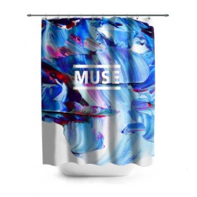 Штора 3D для ванной с принтом MUSE COLLECTION в Рязани, 100% полиэстер | плотность материала — 100 г/м2. Стандартный размер — 146 см х 180 см. По верхнему краю — пластиковые люверсы для креплений. В комплекте 10 пластиковых колец | muse | punk | rock | альтернативный хип хоп | группа | инди поп | музыка | музыкальное произведение | ноты | панк | регги | рок | синти поп