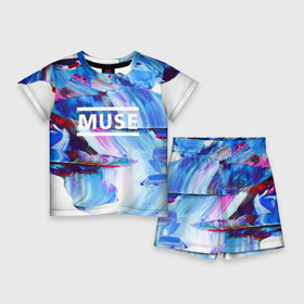 Детский костюм с шортами 3D с принтом MUSE COLLECTION в Рязани,  |  | muse | punk | rock | альтернативный хип хоп | группа | инди поп | музыка | музыкальное произведение | ноты | панк | регги | рок | синти поп