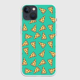 Чехол для iPhone 13 с принтом Pizza в Рязани,  |  | food | pattern | pizza | vegan | vegetarian | веган | вегетарианство | еда | паттерн | пицца