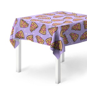 Скатерть 3D с принтом Пицца Мун в Рязани, 100% полиэстер (ткань не мнется и не растягивается) | Размер: 150*150 см | food | pattern | pizza | sailor moon | еда | паттерн | пицца | сейлор мун