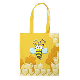 Сумка 3D повседневная с принтом Пчелка в Рязани, 100% полиэстер | Плотность: 200 г/м2; Размер: 34×35 см; Высота лямок: 30 см | животные | лето | мед | насекомые | природа | пчела | пчелка | соты