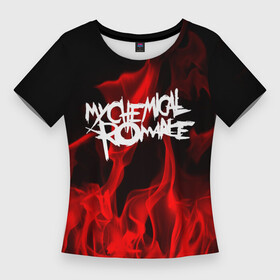 Женская футболка 3D Slim с принтом My Chemical Romance в Рязани,  |  | my chemical romance | punk | rock | альтернативный хип хоп | группа | инди поп | музыка | музыкальное произведение | ноты | панк | регги | рок | синти поп