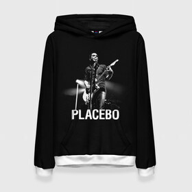 Женская толстовка 3D с принтом Placebo в Рязани, 100% полиэстер  | двухслойный капюшон со шнурком для регулировки, мягкие манжеты на рукавах и по низу толстовки, спереди карман-кенгуру с мягким внутренним слоем. | placebo | альтернативный | брайан молко | инди | индирок | плацебо | рок