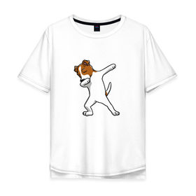 Мужская футболка хлопок Oversize с принтом джек победитель в Рязани, 100% хлопок | свободный крой, круглый ворот, “спинка” длиннее передней части | джек | джек рассел | рассел | терьер