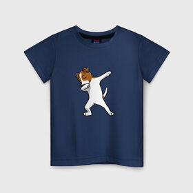 Детская футболка хлопок с принтом джек победитель в Рязани, 100% хлопок | круглый вырез горловины, полуприлегающий силуэт, длина до линии бедер | джек | джек рассел | рассел | терьер