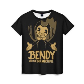 Женская футболка 3D с принтом Bendy and the ink machine (20) в Рязани, 100% полиэфир ( синтетическое хлопкоподобное полотно) | прямой крой, круглый вырез горловины, длина до линии бедер | bendy | bendy and the ink machine | game | horror | ink | machine | trend | video game