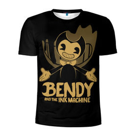 Мужская футболка 3D спортивная с принтом Bendy and the ink machine (20) в Рязани, 100% полиэстер с улучшенными характеристиками | приталенный силуэт, круглая горловина, широкие плечи, сужается к линии бедра | bendy | bendy and the ink machine | game | horror | ink | machine | trend | video game