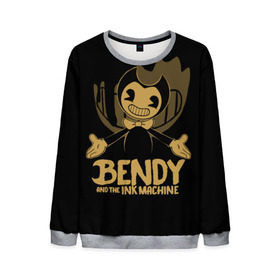 Мужской свитшот 3D с принтом Bendy and the ink machine (20) в Рязани, 100% полиэстер с мягким внутренним слоем | круглый вырез горловины, мягкая резинка на манжетах и поясе, свободная посадка по фигуре | Тематика изображения на принте: bendy | bendy and the ink machine | game | horror | ink | machine | trend | video game