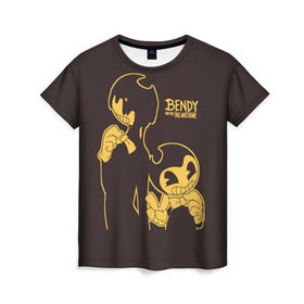 Женская футболка 3D с принтом Bendy and the ink machine (18) в Рязани, 100% полиэфир ( синтетическое хлопкоподобное полотно) | прямой крой, круглый вырез горловины, длина до линии бедер | Тематика изображения на принте: bendy | bendy and the ink machine | game | horror | ink | machine | trend | video game