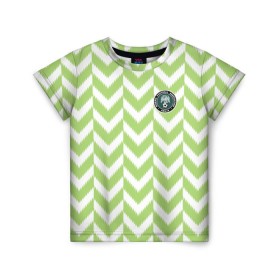Детская футболка 3D с принтом Домашняя форма сборной Нигерии в Рязани, 100% гипоаллергенный полиэфир | прямой крой, круглый вырез горловины, длина до линии бедер, чуть спущенное плечо, ткань немного тянется | чемпионат по футболу
