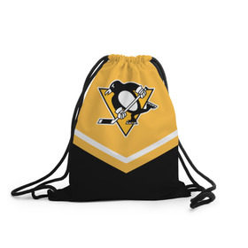 Рюкзак-мешок 3D с принтом Pittsburgh Penguins (Форма 1) в Рязани, 100% полиэстер | плотность ткани — 200 г/м2, размер — 35 х 45 см; лямки — толстые шнурки, застежка на шнуровке, без карманов и подкладки | питтсбург пингвинз