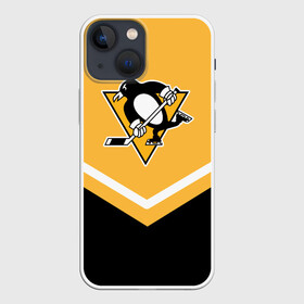 Чехол для iPhone 13 mini с принтом Pittsburgh Penguins (Форма 1) в Рязани,  |  | питтсбург пингвинз