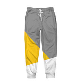 Мужские брюки 3D с принтом Серый, желтый, белый-идеальное сочетание! в Рязани, 100% полиэстер | манжеты по низу, эластичный пояс регулируется шнурком, по бокам два кармана без застежек, внутренняя часть кармана из мелкой сетки | 