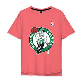 Мужская футболка хлопок Oversize с принтом Boston celtics в Рязани, 100% хлопок | свободный крой, круглый ворот, “спинка” длиннее передней части | boston celtics | nba | баскетбол | бостон селтикс