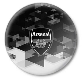 Значок с принтом FC Arsenal sport geometry 2018 в Рязани,  металл | круглая форма, металлическая застежка в виде булавки | Тематика изображения на принте: 
