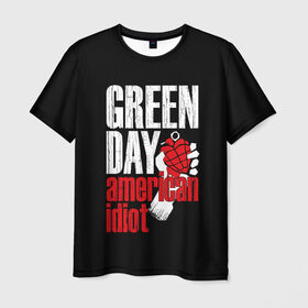 Мужская футболка 3D с принтом Green Day American Idiot в Рязани, 100% полиэфир | прямой крой, круглый вырез горловины, длина до линии бедер | green day | punk rock | билли джо армстронг | панк рок