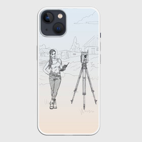 Чехол для iPhone 13 с принтом Девушка с контроллером в Рязани,  |  | Тематика изображения на принте: surveyor | геодезист | геодезия | кадастр