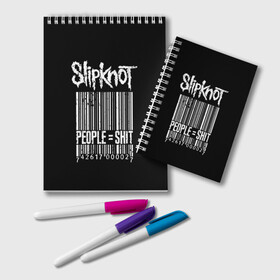 Блокнот с принтом Slipknot People в Рязани, 100% бумага | 48 листов, плотность листов — 60 г/м2, плотность картонной обложки — 250 г/м2. Листы скреплены удобной пружинной спиралью. Цвет линий — светло-серый
 | Тематика изображения на принте: alternative | iowa | metal | nu | slipknot | slipnot | taylor | метал | слипкнот | слипнот