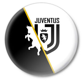 Значок с принтом JUVENTUS FOOTBALL POINT в Рязани,  металл | круглая форма, металлическая застежка в виде булавки | Тематика изображения на принте: cr7 | juve | juventus | ronaldo | роналдо | спорт | футбол | ювентус