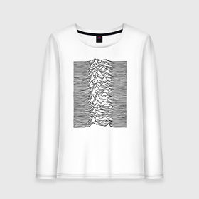 Женский лонгслив хлопок с принтом Unknown Pleasures в Рязани, 100% хлопок |  | ian curtis | joy division | rock | unknown pleasures | иэн кёртис | рок