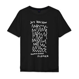 Мужская футболка хлопок Oversize с принтом Joy Division в Рязани, 100% хлопок | свободный крой, круглый ворот, “спинка” длиннее передней части | ian curtis | joy division | rock | unknown pleasures | иэн кёртис | рок