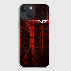 Чехол для iPhone 13 mini с принтом N7. в Рязани,  |  | abstract | game | geometry | logo | n7 | texture | абстракция | броня | геометрия | игра | костюм | лого | логотип | масс эффект | н7 | соты | стальная броня | шепард