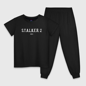 Детская пижама хлопок с принтом STALKER 2021 в Рязани, 100% хлопок |  брюки и футболка прямого кроя, без карманов, на брюках мягкая резинка на поясе и по низу штанин
 | stalker | stalker 2 | сталкер | сталкер 2