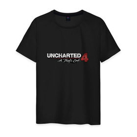 Мужская футболка хлопок с принтом Uncharted logo в Рязани, 100% хлопок | прямой крой, круглый вырез горловины, длина до линии бедер, слегка спущенное плечо. | Тематика изображения на принте: chloe | drake | elena | nathan | naughty dog | sully | анчартед | дрейк | натан | нейтан | ноти дог | пиратs | приключения | путь вора | салли | утраченное наследие