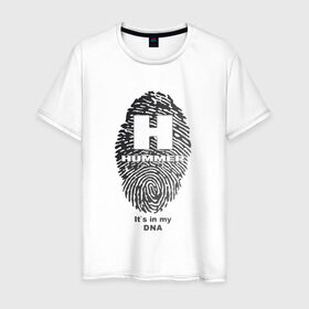 Мужская футболка хлопок с принтом Hummer it`s in my DNA в Рязани, 100% хлопок | прямой крой, круглый вырез горловины, длина до линии бедер, слегка спущенное плечо. | 