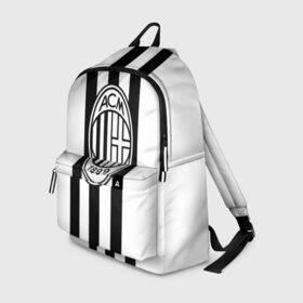 Рюкзак 3D с принтом FC Milan Black&White в Рязани, 100% полиэстер | лямки с регулируемой длиной, сверху петелька, чтобы рюкзак можно было повесить на вешалку. Основное отделение закрывается на молнию, как и внешний карман. Внутри два дополнительных кармана, один из которых закрывается на молнию. По бокам два дополнительных кармашка | 