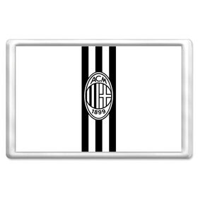 Магнит 45*70 с принтом FC Milan Black&White в Рязани, Пластик | Размер: 78*52 мм; Размер печати: 70*45 | 