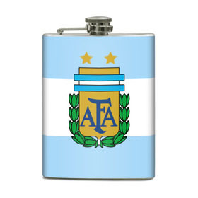 Фляга с принтом Сборная Аргентины флаг в Рязани, металлический корпус | емкость 0,22 л, размер 125 х 94 мм. Виниловая наклейка запечатывается полностью | аргентина | спорт | футбол