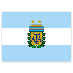 Поздравительная открытка с принтом Сборная Аргентины флаг в Рязани, 100% бумага | плотность бумаги 280 г/м2, матовая, на обратной стороне линовка и место для марки
 | аргентина | спорт | футбол
