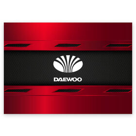 Поздравительная открытка с принтом DAEWOO SPORT в Рязани, 100% бумага | плотность бумаги 280 г/м2, матовая, на обратной стороне линовка и место для марки
 | Тематика изображения на принте: auto | car | daewoo | автомобиль | марка