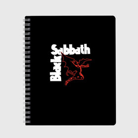 Тетрадь с принтом BLACK SABBATH в Рязани, 100% бумага | 48 листов, плотность листов — 60 г/м2, плотность картонной обложки — 250 г/м2. Листы скреплены сбоку удобной пружинной спиралью. Уголки страниц и обложки скругленные. Цвет линий — светло-серый
 | black sabbath | билл уорд | блэк саббат | британская рок группа | гизер батлер | группа | музыка | оззи осборн | рок | тони айомми | хеви метал