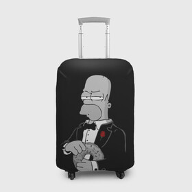 Чехол для чемодана 3D с принтом Гомер в Рязани, 86% полиэфир, 14% спандекс | двустороннее нанесение принта, прорези для ручек и колес | homer | mafia | simpson | simpsons | гомер симпсон | мафия | пончик | пончики