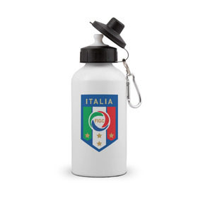 Бутылка спортивная с принтом Сборная Италии в Рязани, металл | емкость — 500 мл, в комплекте две пластиковые крышки и карабин для крепления | Тематика изображения на принте: 