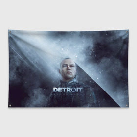 Флаг-баннер с принтом Detroit become human в Рязани, 100% полиэстер | размер 67 х 109 см, плотность ткани — 95 г/м2; по краям флага есть четыре люверса для крепления | dbh | detroit | gamer