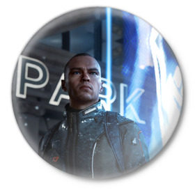 Значок с принтом Markus. Detroit: Become Human в Рязани,  металл | круглая форма, металлическая застежка в виде булавки | Тематика изображения на принте: 2038 | android | connor | dbh | detroit | future | gamer | human | kara | markus | андроид | будущее | детройт | детройтстатьчеловеком | игра | кара | конор | маркус | человек