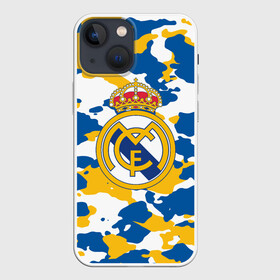 Чехол для iPhone 13 mini с принтом Real Madrid в Рязани,  |  | football | logo | real madrid | spain | sport | арт | испания | камуфляж | лига | лого | милитари | реал | спорт | текстура | фк | футбол | футбольный клуб | эмблема