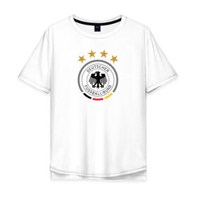 Мужская футболка хлопок Oversize с принтом Сборная Германии в Рязани, 100% хлопок | свободный крой, круглый ворот, “спинка” длиннее передней части | сборная германии | футбол | чемпионат мира